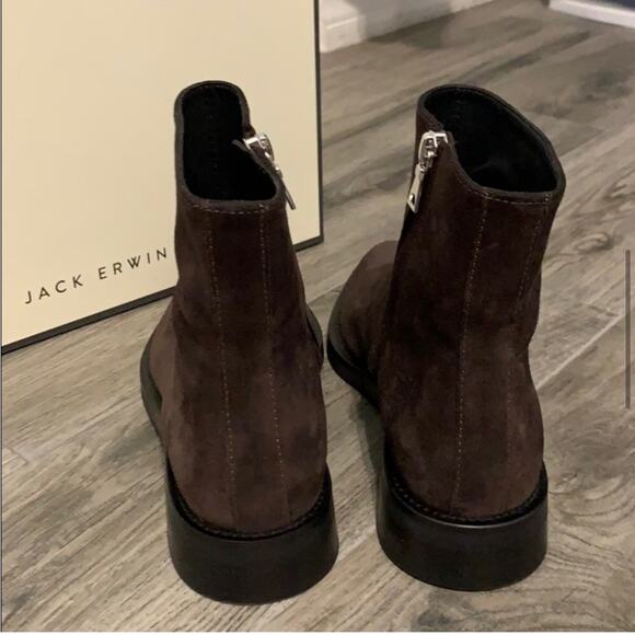Jack Erwin Lola Brown Suede Zip Ankle Boot - Picture 6 of 9